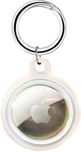 IPX8 Waterproof Apple Airtag Holder, Airtag Keychain, Air Tag Case GPS Item Finders Accessories, Anti-Scratch Full Body Protective Air Tags Holder,Clear Colorful